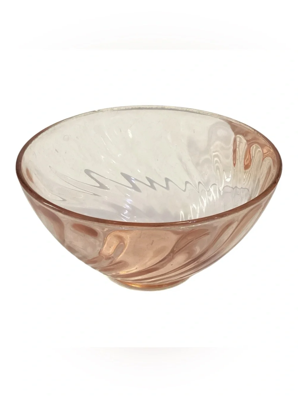 Vintage Arcoroc Rosaline Pink Swirl Glass Bowls Set of 2 France